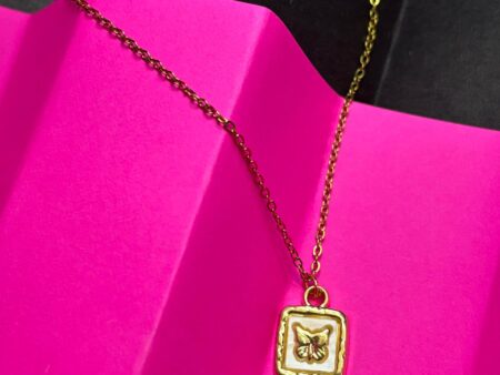 Butterfly Frame Gold Pendant Necklace