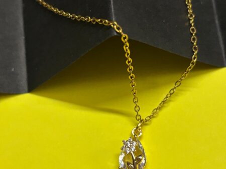 Crystal Bud Floral Gold Necklace