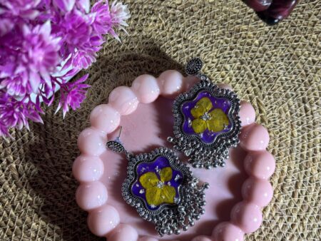 Purple Bloom Resin Jhumka