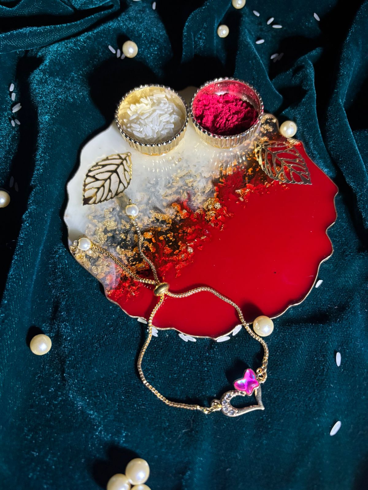 Pink Butterfly Heart Bracelet